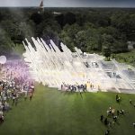 Dynamische Stabstruktur: Rubner Holzbau errichtet Jubiläumspavillon in Karlsruhe