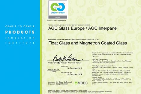 Cradle-to-Cradle-Silber-Zertifikat für komplette Floatglaspalette