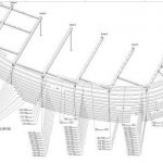 3D-Visualisierung des Auditorium maximumgoldenen mit den Radien der waagerechten Furnierholzträger.