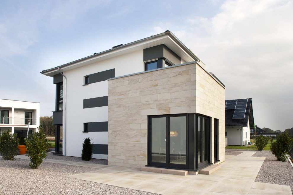 WARM-WAND Sandstein-Design eröffnet neue Gestaltungshorizonte und gibt der wärmegedämmten Fassade eine ganz neue Wertigkeit.