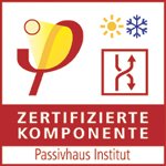 Motiv Passivhaus Zertifikat: Das renommierte Passivhaus Institut Dr. Feist in Darmstadt vergibt das Zertifikat „Passivhaus geeignete Komponente – Wärmerück-gewinnungsgerät“ nach strengen Prüfkriterien im Hinblick auf Behaglichkeit, Schallschutz, Wärmebere