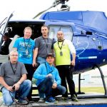 Ein Helikopterflug über den Hockenheimring bot ein spannendes Erlebnis für das Gewinnerteam der Fa. Schwenkedel aus Laichingen.