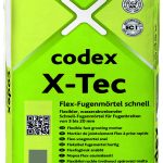 Codex präsentiert neue Fugengeneration: Neben dem zementären Farb-Fugenmörtel codex X-Star, und dem 3K-Epoxidharz-Designfugenmörtel codex X-Fusion besitzt der schnelle Flex-Fugenmörtel codex X-Tec spannungsabbauende Eigenschaften, ist wasserabweisend und