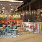 Das Hotel greet Wien City Nord, von Kitzig Interior Design gestaltet, begrüßt seine Gäste in „Wiener Schrebergarten“-Atmosphäre.