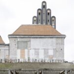 Außenansicht Mathildenhöhe Darmstadt in unsaniertem Zustand, Wärmedämmputz unterstützt Energiekonzept bei Denkmal