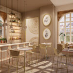 Aus einer ehemaligen Post in Landshut entstand das Hotel Amalia. Kitzig Design Studios kombinierten historische Elementen mit sanftem Design.
