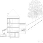 Auf einem steilen Hanggrundstück in Stuttgart haben VON M zwei identische Wohnhäuser entworfen, die besonders flexible Grundrisse bieten.